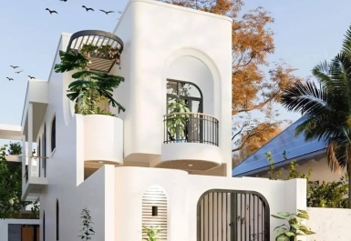 Thiết kế thi công nhà phố 3 tầng phong cách địa trung hải tại Cần Giờ