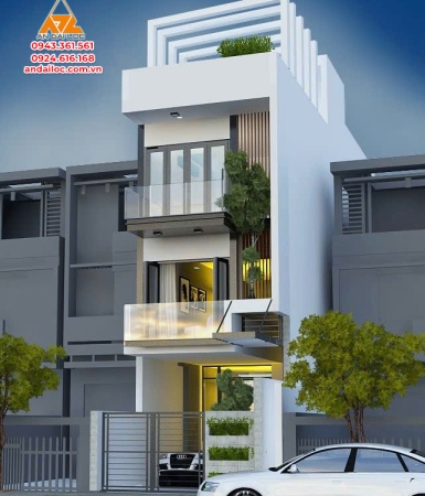 Mẫu nhà phố 3 tầm 1 tum đẹp hiện đại